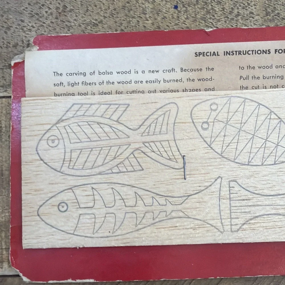 Vintage Ungar Wood Burning Baby Mobile DIY Balsa Wood Fish Mobile Project